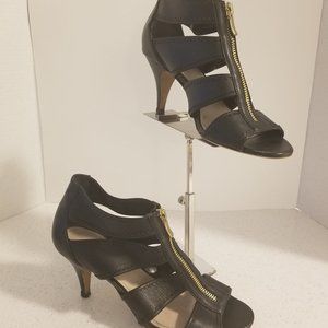 Vince Camuto leather and gold heels